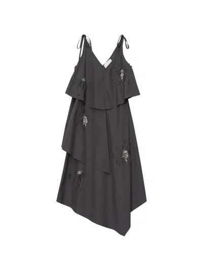 3.1 Phillip Lim Flower Appliqué Layered Dress In Gray