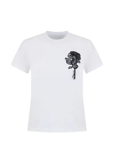 3.1 Phillip Lim Flower Embroidery T-shirt In White