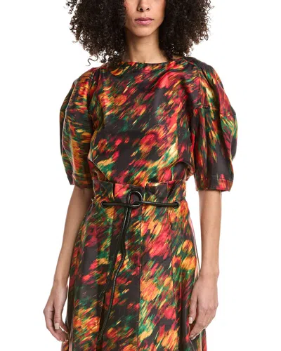 3.1 Phillip Lim Flowers In Motion Canvas Silk-blend Top In Multi