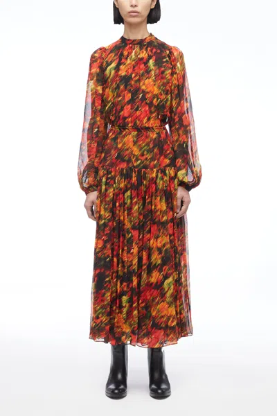 3.1 Phillip Lim Flowers In Motion Crinkle Chiffon Dress In Multi