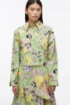 3.1 Phillip Lim Flowerworks Embroidered Cropped Jacket In Khaki Multi
