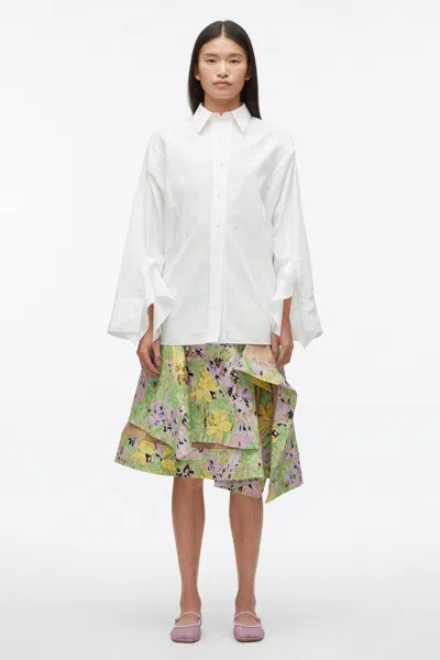 3.1 Phillip Lim Flowerworks Embroidered Skirt In Khaki Multi