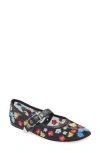 3.1 Phillip Lim Flowerworks Mesh Mary Jane Flat In Black Multi