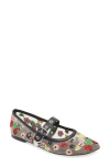 3.1 Phillip Lim Flowerworks Mesh Mary Jane Flat In Creme Multi