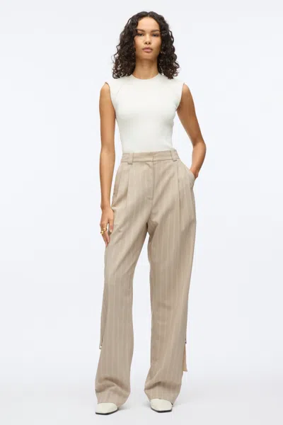 3.1 Phillip Lim Fluid Pinstripe Single Pleat Pants In Fawn