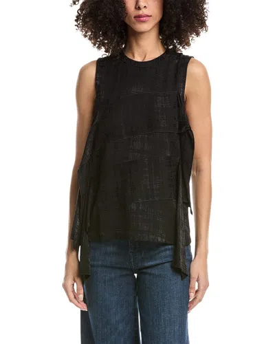 3.1 Phillip Lim Fluid Plaid Sleeveless Top In Black