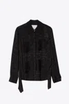 3.1 Phillip Lim Fluid Plaid Viscose Long Sleeve Top In Black