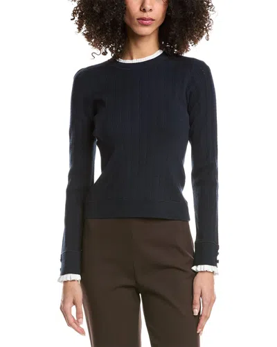 3.1 Phillip Lim Fluid Rib Wool & Silk-blend Sweater In Blue