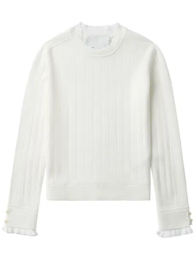 3.1 Phillip Lim Fluid Ribbed Sweater In Iv122 Ivory
