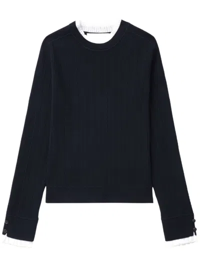3.1 Phillip Lim Fluid Ribbed Sweater In Mi401 Midnight