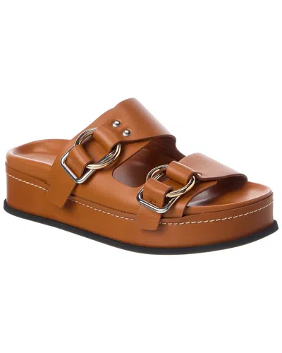 3.1 Phillip Lim Freida Double Buckle Leather Platform Sandal In Brown