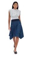 3.1 Phillip Lim Sleeveless Mixed Media Dress In Md Heather Grey/indigo