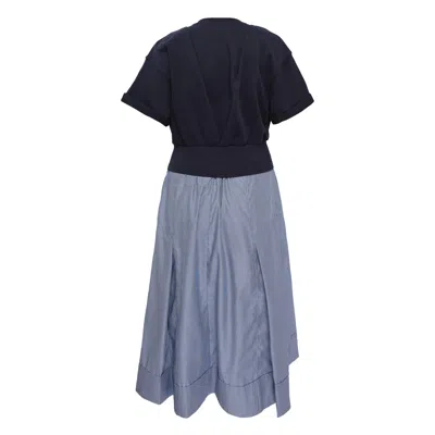 3.1 Phillip Lim French Terry Combo Dress In Blue