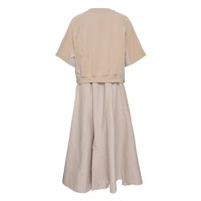 3.1 Phillip Lim Short Sleeve French Terry Combo Dress In Gray