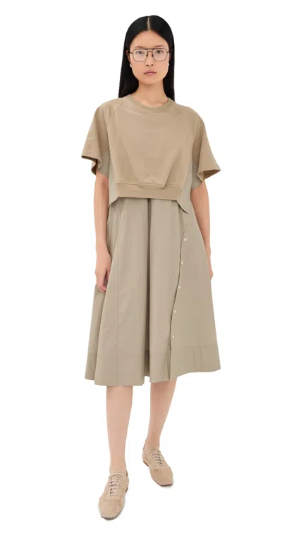 3.1 Phillip Lim Crew-neck Short-sleeve Midi Dress In Neutral