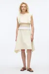 3.1 Phillip Lim French Terry Dress With Denim Combo In Ecru-ecru