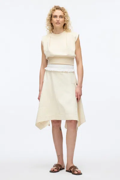 3.1 Phillip Lim French Terry Dress With Denim Combo In Ecru-ecru
