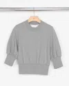 3.1 Phillip Lim French Terry Puff-sleeve Sweatshirt In Gray