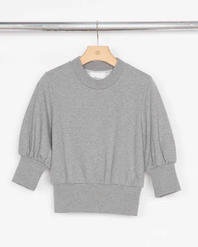 3.1 Phillip Lim French Terry Puff-sleeve Sweatshirt In Gray