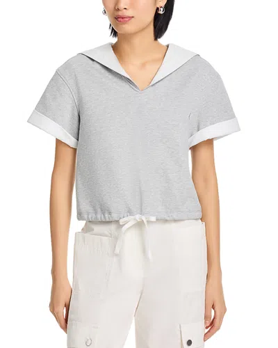 3.1 Phillip Lim French Terry Sailor Top In Gray
