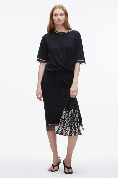 3.1 Phillip Lim French Tuck Knit Dress With Organza