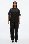 3.1 Phillip Lim Fringe Boxy Tee In Black