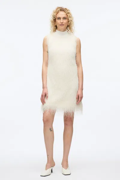 3.1 Phillip Lim Fringe Mock Neck Shift Dress In Ivory
