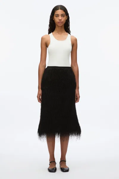 3.1 Phillip Lim Fringe Slip Skirt In Black