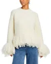 3.1 Phillip Lim Boucle Fringe Knit Crewneck In Ivory