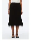 3.1 Phillip Lim Fringed Midi Skirt In Black
