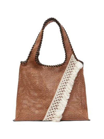 3.1 Phillip Lim Fringed Woven Tote Bag In Brown