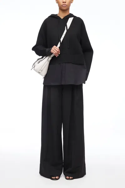 3.1 Phillip Lim Full Milano Poplin Oversized Hoodie In Black