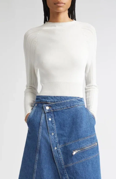 3.1 Phillip Lim Funnel Neck Knit Top In White