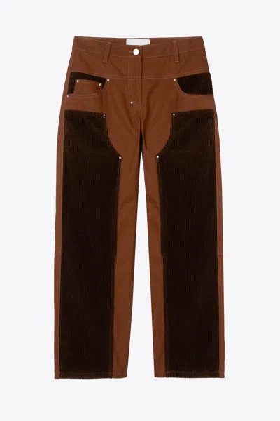 3.1 Phillip Lim Garment Dye French Terry Carpenter Pant In Brown