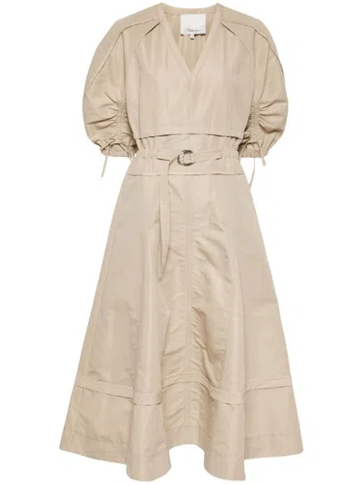 3.1 Phillip Lim Gathered Detailing Dress In Neutrals
