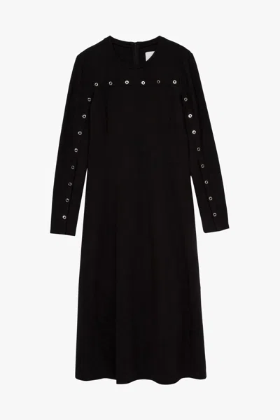 3.1 Phillip Lim Gathered Dress With Ring Snaps In Black