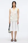 3.1 Phillip Lim Gauze Combo Tank Dress With Rosettes In Ivory-wht