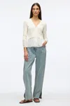 Shop 3.1 Phillip Lim Gauze Peplum Double Layer Cardigan In Ivory-wht