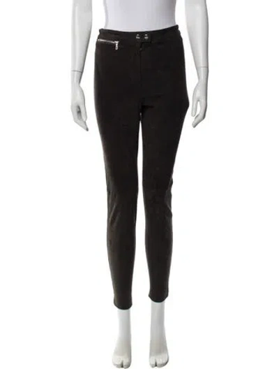 Pre-owned 3.1 Phillip Lim Goat Leather Skinny Leg Pants In Black