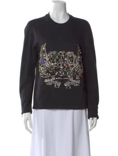 Pre-owned 3.1 Phillip Lim Graphic Print Crew Neck Sweatshirt In Black