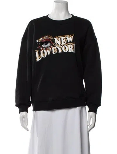 Pre-owned 3.1 Phillip Lim Graphic Print Crew Neck Sweatshirt In Black