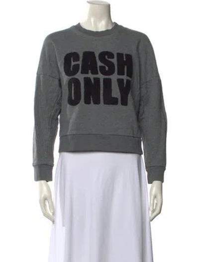 Pre-owned 3.1 Phillip Lim Graphic Print Crew Neck Sweatshirt In Gray