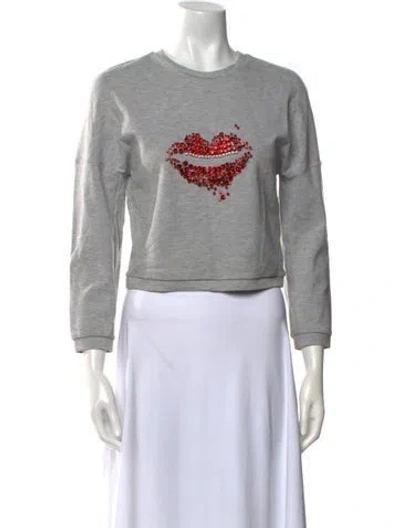 Pre-owned 3.1 Phillip Lim Graphic Print Crew Neck Sweatshirt In Gray