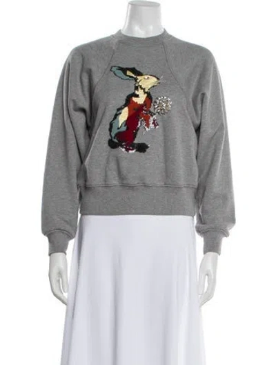 Pre-owned 3.1 Phillip Lim Graphic Print Crew Neck Sweatshirt In Gray