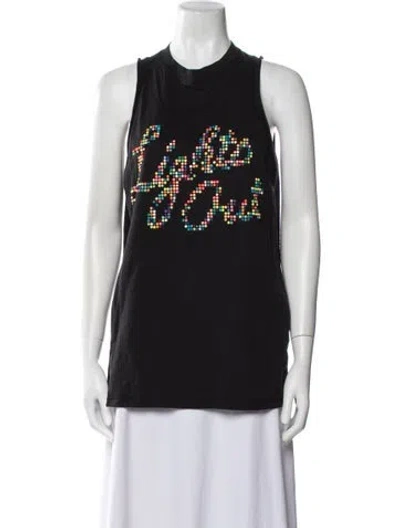 Pre-owned 3.1 Phillip Lim Graphic Print Crew Neck Top In Black