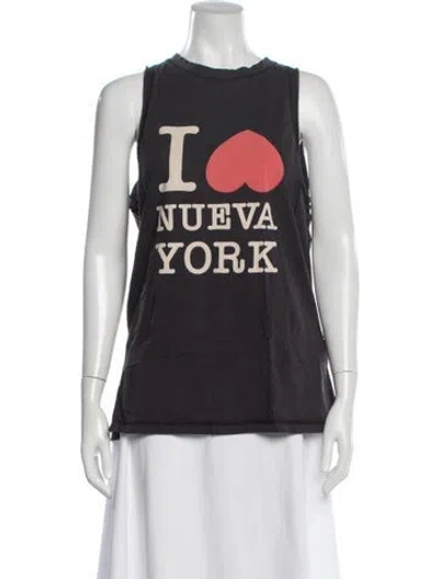 Pre-owned 3.1 Phillip Lim Graphic Print Crew Neck Top In Black