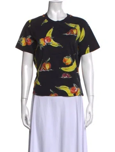Pre-owned 3.1 Phillip Lim Graphic Print Crew Neck T-shirt In Black