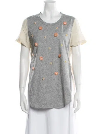 Pre-owned 3.1 Phillip Lim Graphic Print Crew Neck T-shirt In Gray