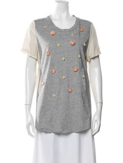 Pre-owned 3.1 Phillip Lim Graphic Print Crew Neck T-shirt In Gray