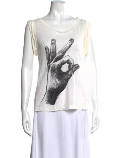 Pre-owned 3.1 Phillip Lim Graphic Print Crew Neck T-shirt In Neutral